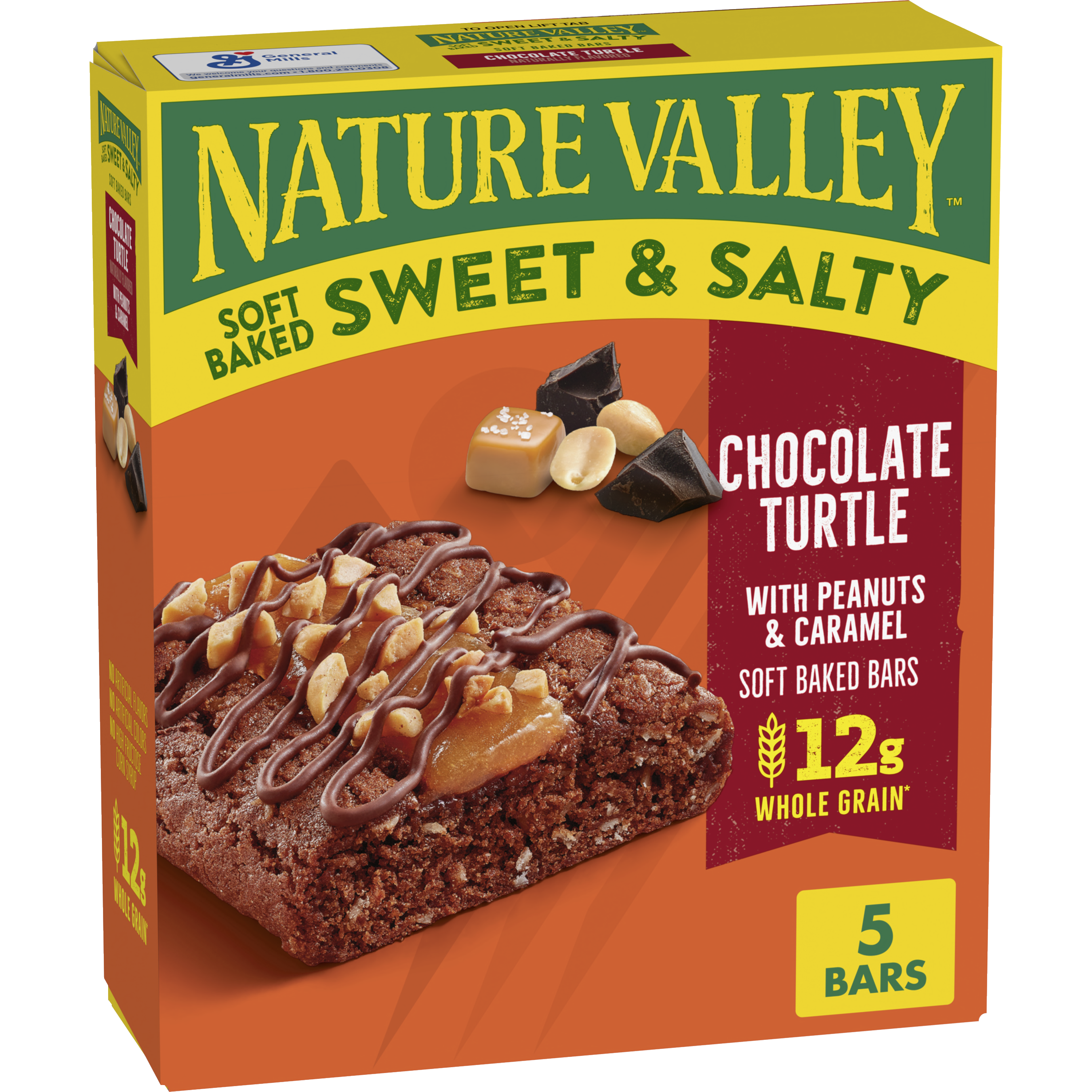 Nature Valley Sweet & Salty Soft-Baked Bar Chocolate Turtle - On-the-Go Snack Choice