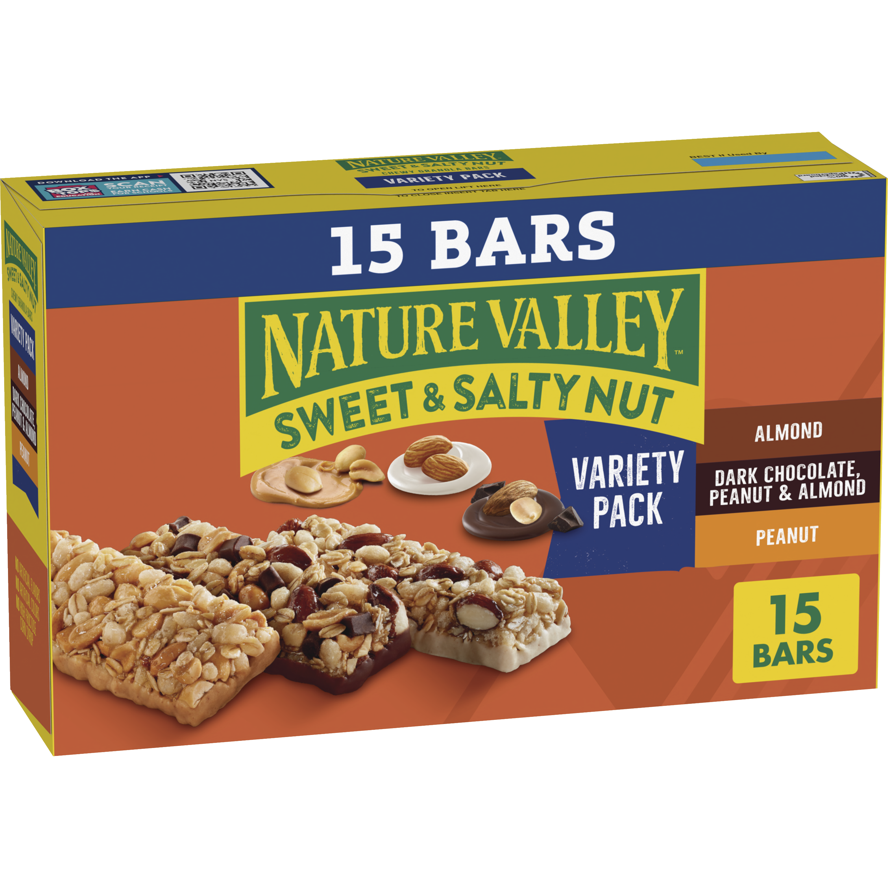 Dark Chocolate Peanut & Almond Sweet & Salty Nut Granola Bars 15ct - On-the-Go Snack Choice