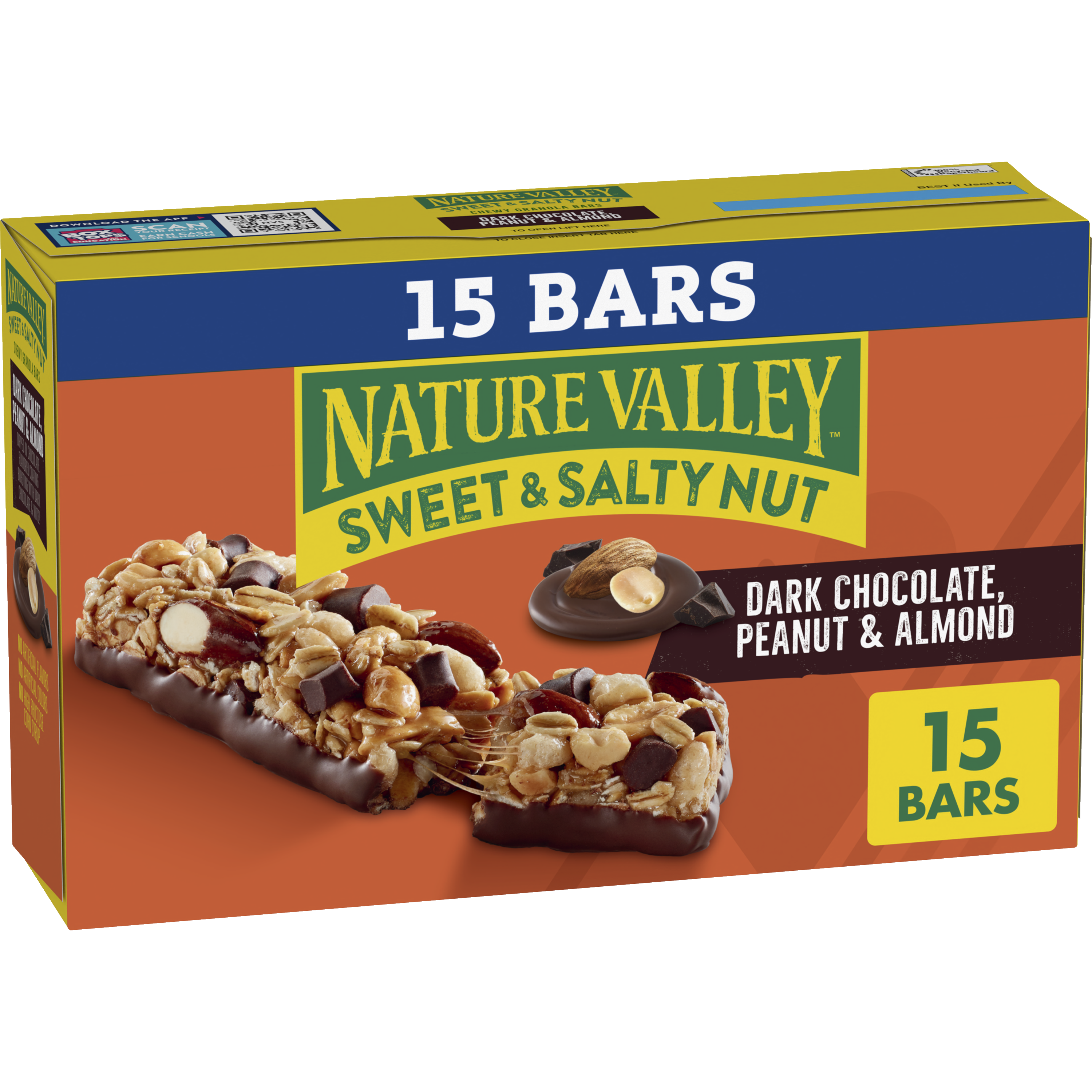 Dark Chocolate Peanut & Almond Sweet & Salty Nut Chewy Granola Bars 15ct - On-the-Go Snack Choice